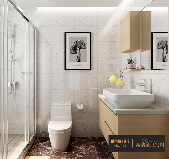 小巧的吊柜，滿足衛(wèi)生間日常收納;設(shè)置隔板，方便洗漱用品擺放。